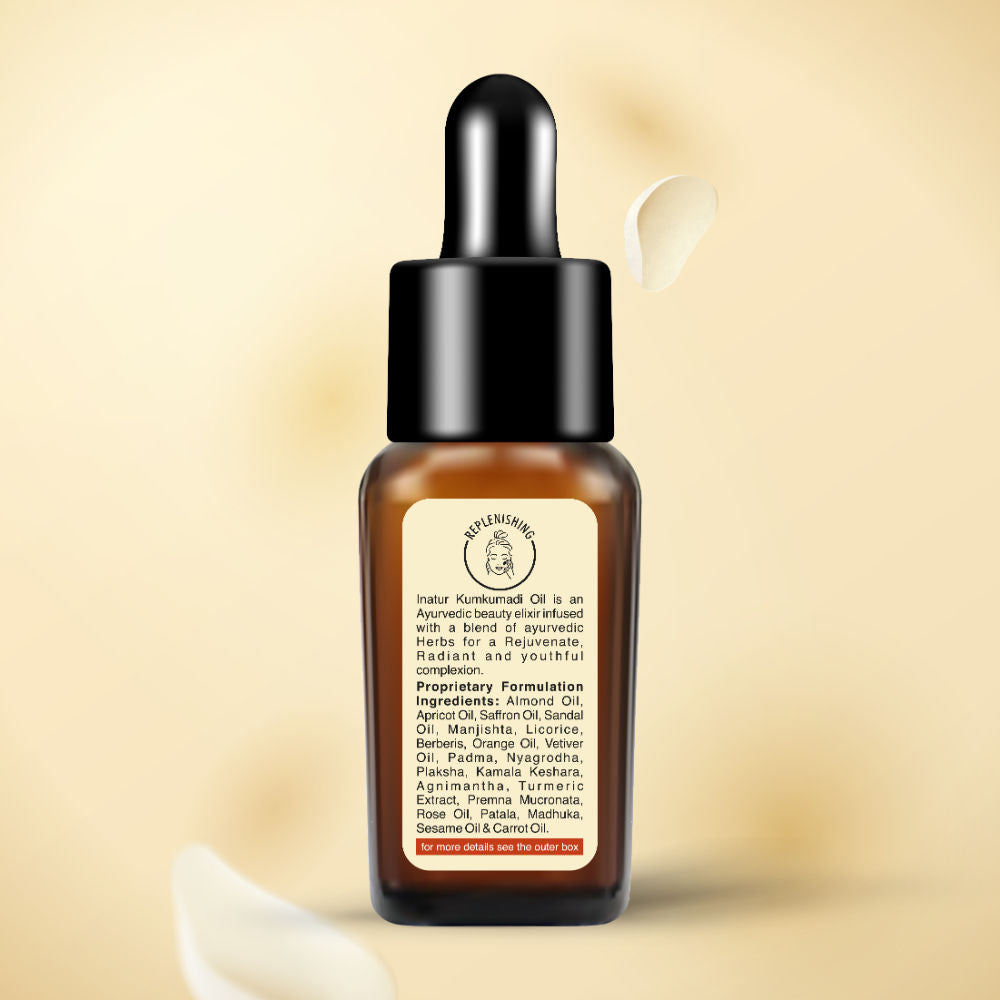 inatur Kumkumadi Face Oil, Ayurvedic Glow Formula, Reduces Blemishes, Fine Lines, for All Skin