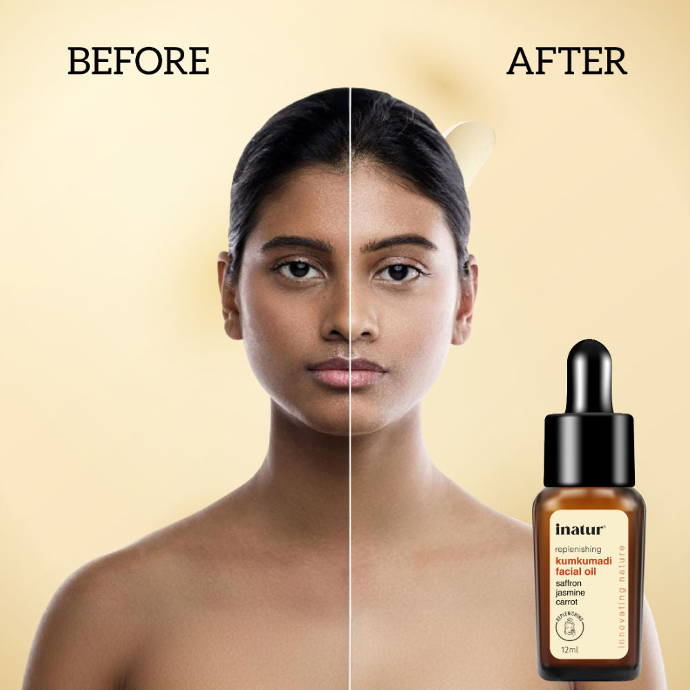 inatur Kumkumadi Face Oil, Ayurvedic Glow Formula, Reduces Blemishes, Fine Lines, for All Skin