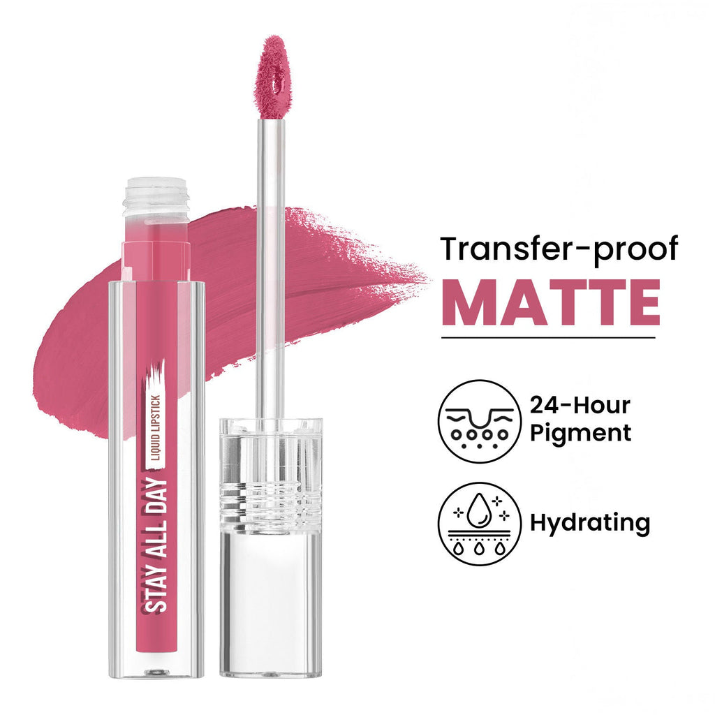 Swiss Beauty Stay All Day Liquid Lipstick 24 Hour Stay Transfer-Proof