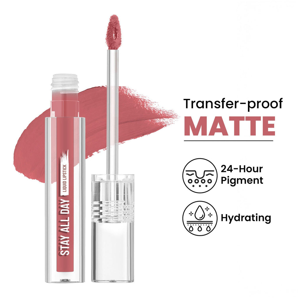 Swiss Beauty Stay All Day Liquid Lipstick 24 Hour Stay Transfer-Proof