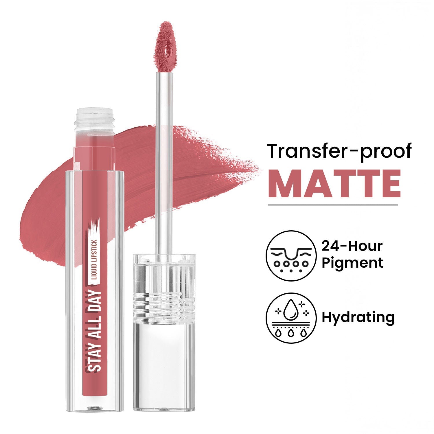 Swiss Beauty Stay All Day Liquid Lipstick 24 Hour Stay Transfer-Proof