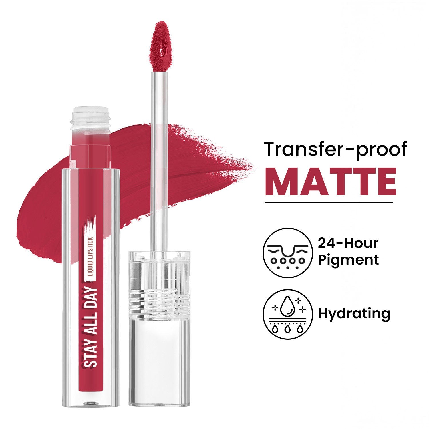 Swiss Beauty Stay All Day Liquid Lipstick 24 Hour Stay Transfer-Proof