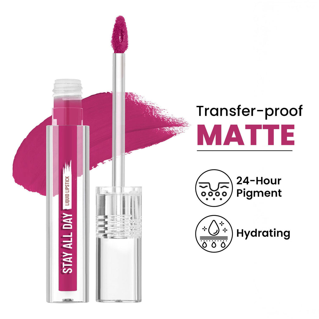Swiss Beauty Stay All Day Liquid Lipstick 24 Hour Stay Transfer-Proof