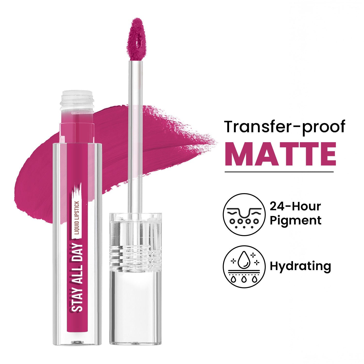Swiss Beauty Stay All Day Liquid Lipstick 24 Hour Stay Transfer-Proof