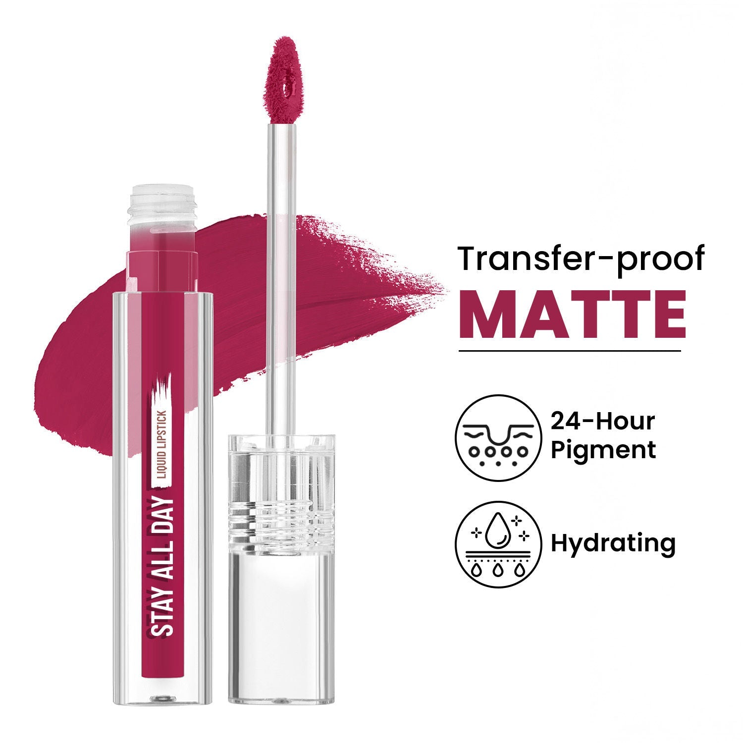 Swiss Beauty Stay All Day Liquid Lipstick 24 Hour Stay Transfer-Proof