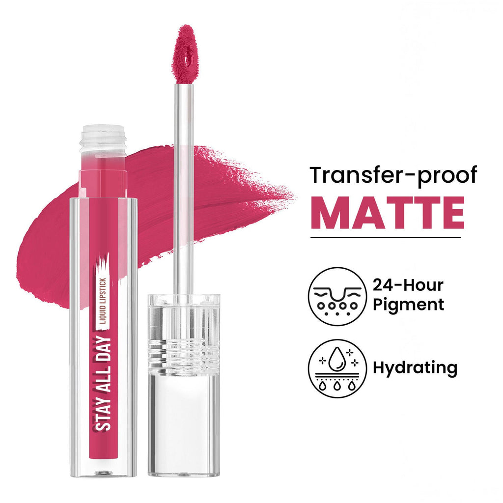 Swiss Beauty Stay All Day Liquid Lipstick 24 Hour Stay Transfer-Proof