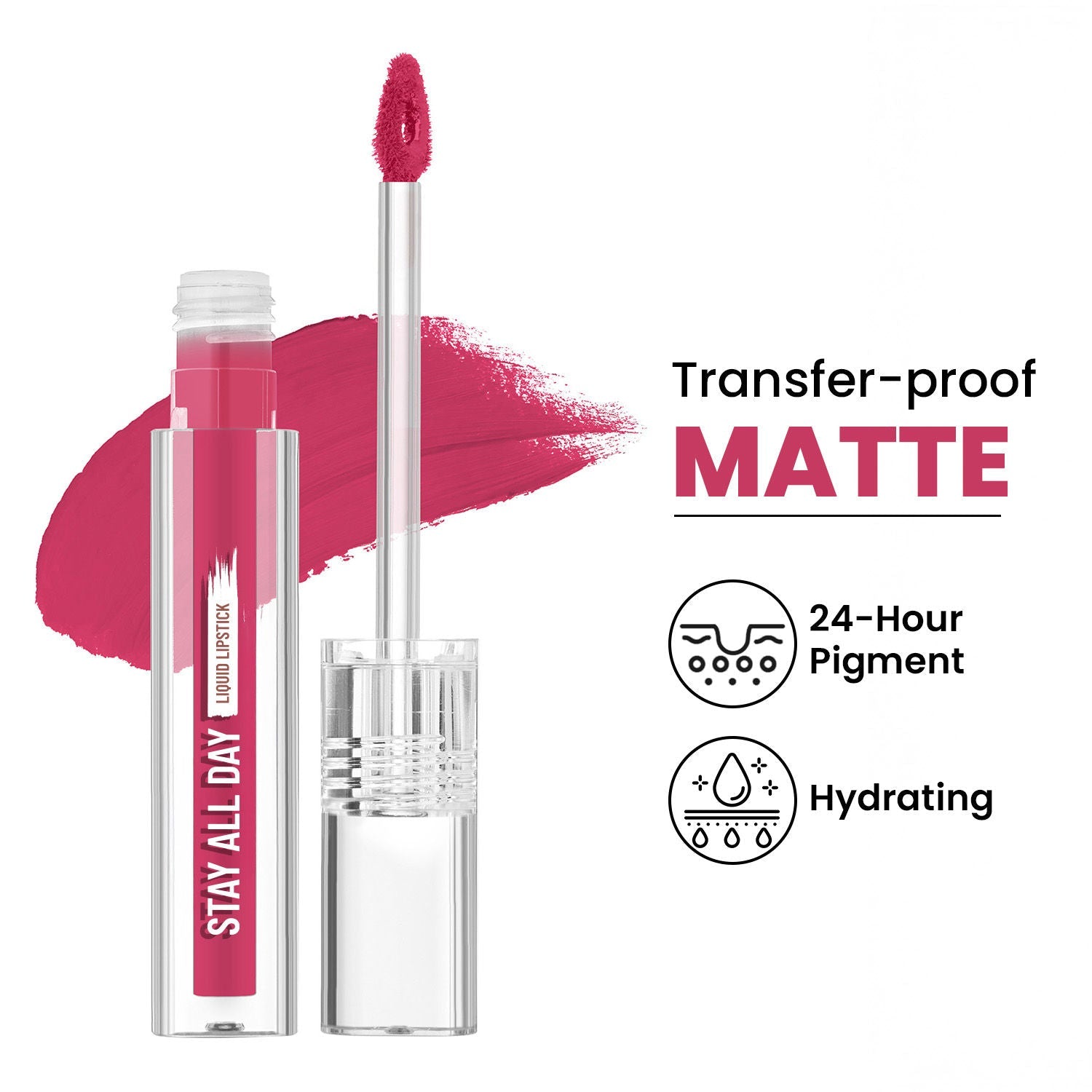 Swiss Beauty Stay All Day Liquid Lipstick 24 Hour Stay Transfer-Proof