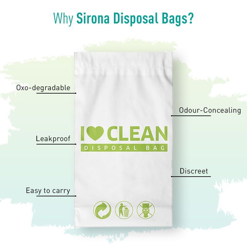 Sirona Sanitary Disposal Bags for Discreet Disposal of Intimate Products (45 Bags)