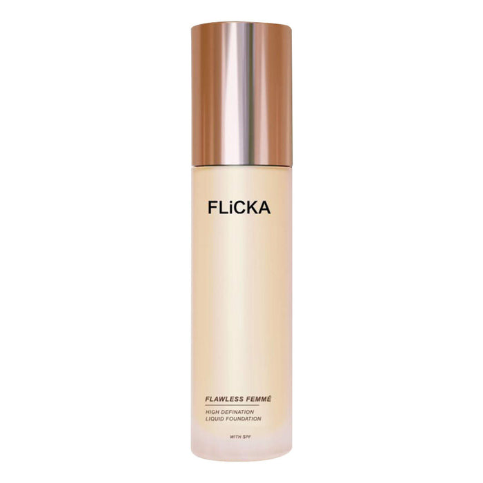 FLiCKA Flawless Femme HD Liquid Foundation Dewy Finish Long Lasting Medium High Coverage
