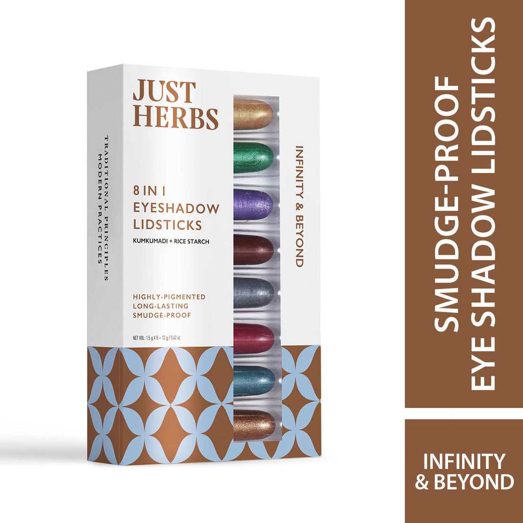 Just Herbs 8 In 1 Eye Shadow Lidsticks Highly-pigmented Long-lasting Smudge-proof