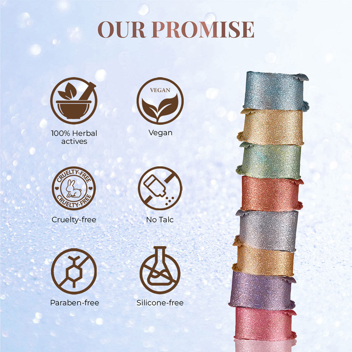 Just Herbs 8 In 1 Eye Shadow Lidsticks Highly-pigmented Long-lasting Smudge-proof