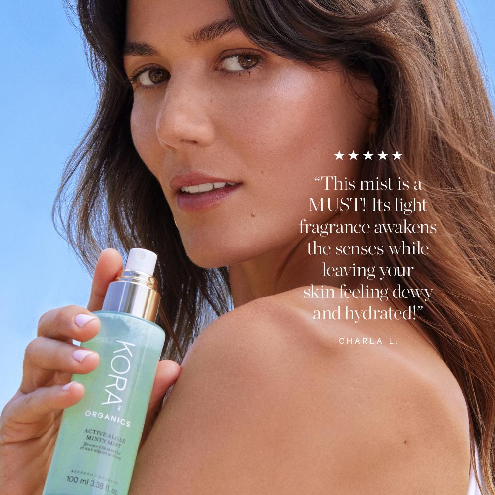 Kora Organics Active Algae Minty Mist Hydrates Refreshes Boosts Glow With Aloe Microalgae Peppermint