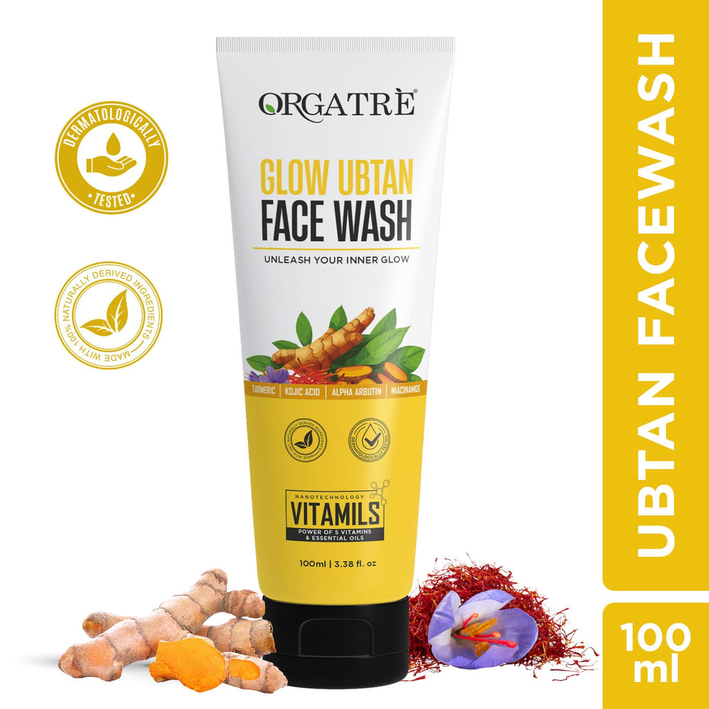 Orgatre Glow Ubtan Face Wash With Turmeric, Kojic Acid & Niacinamide For Radiant Skin