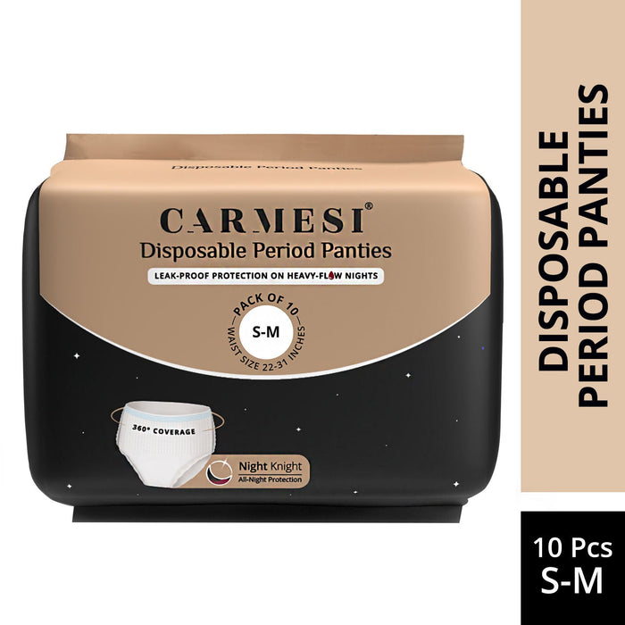 Carmesi Disposable Period Panties (S-M), Leak-Proof Protection For Heavy-Flow Nights