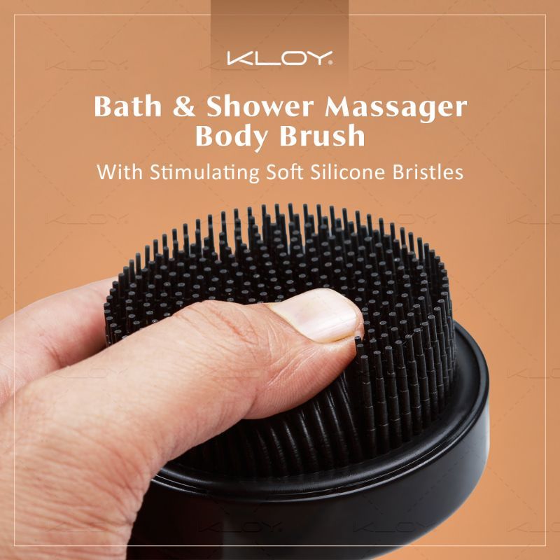 KLOY Bath & Shower Massager Body Brush With Soft Silicone Bristles - Black