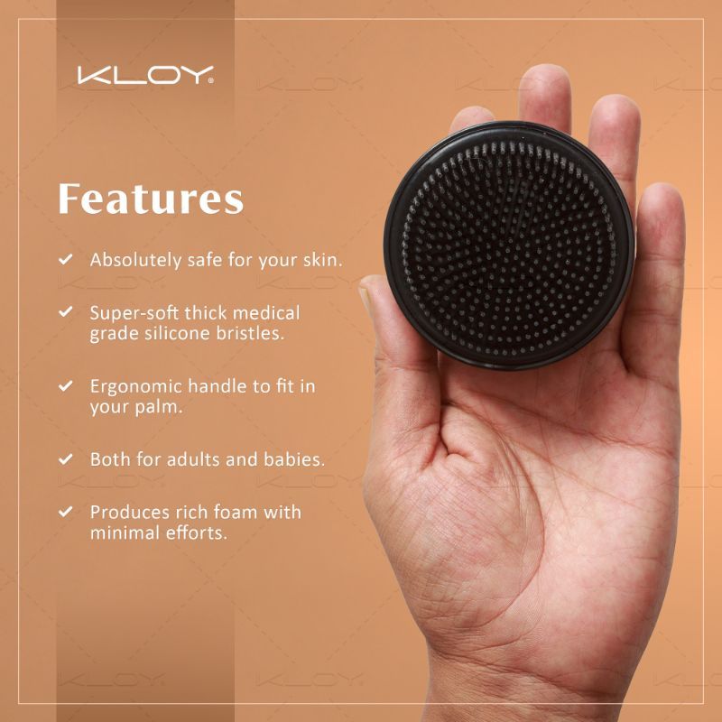 KLOY Bath & Shower Massager Body Brush With Soft Silicone Bristles - Black
