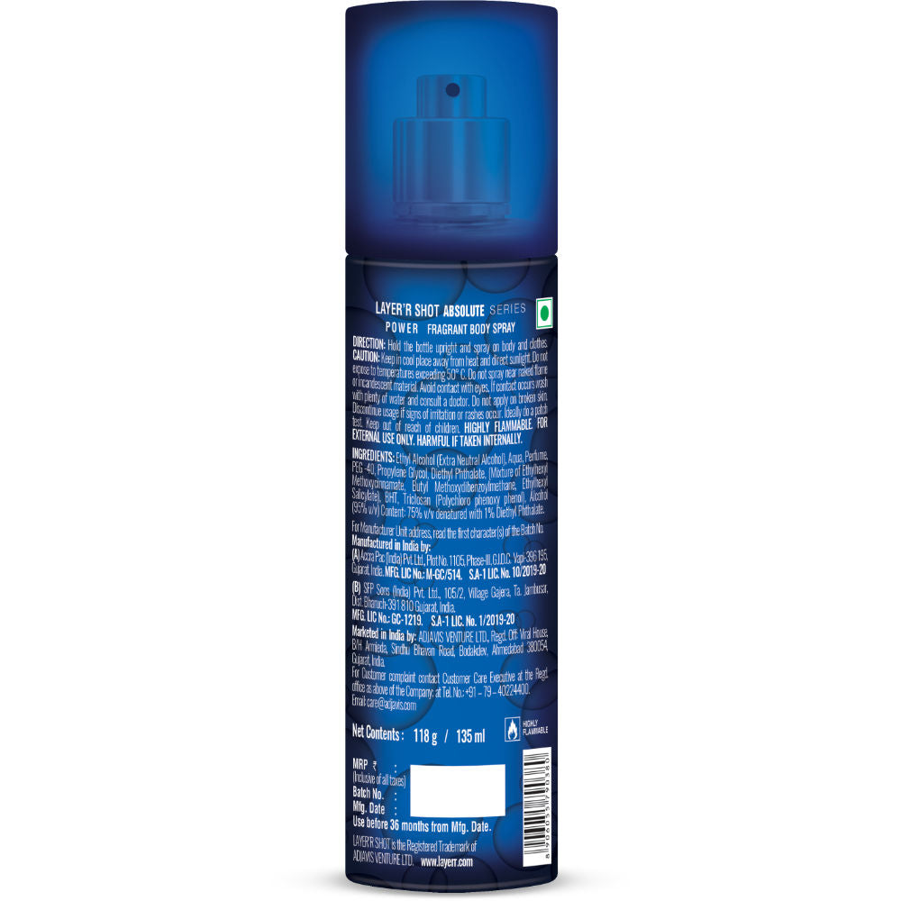 Layer'r Shot Absolute Series Power Body Spray