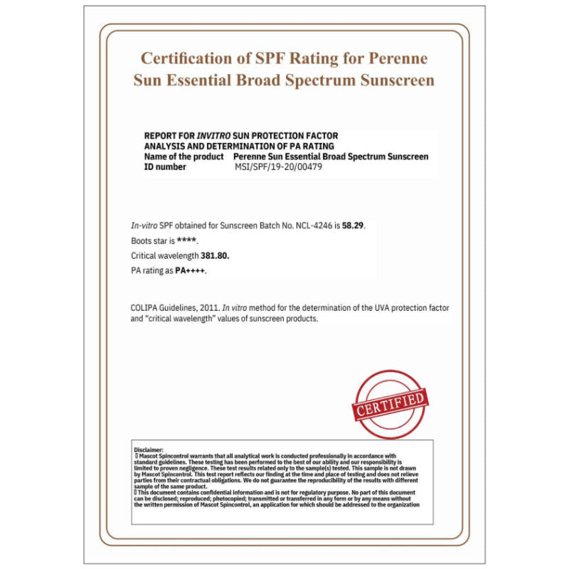 Perenne Broad Spectrum SPF 50 - For All Skin Types