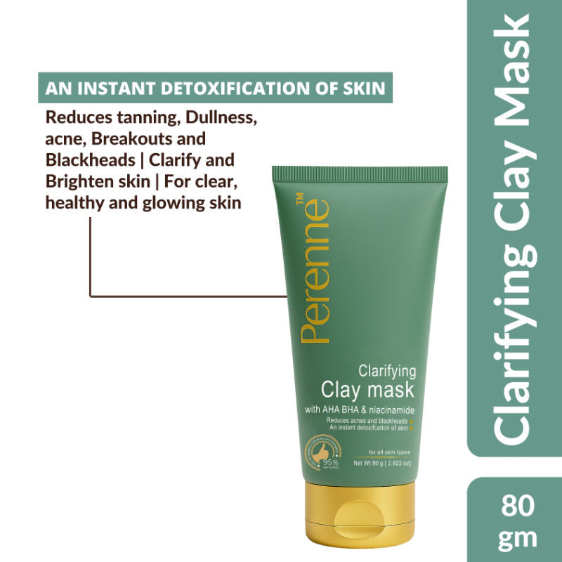Perenne Clarifying Clay Mask (With AHA, BHA, Niacinamide)