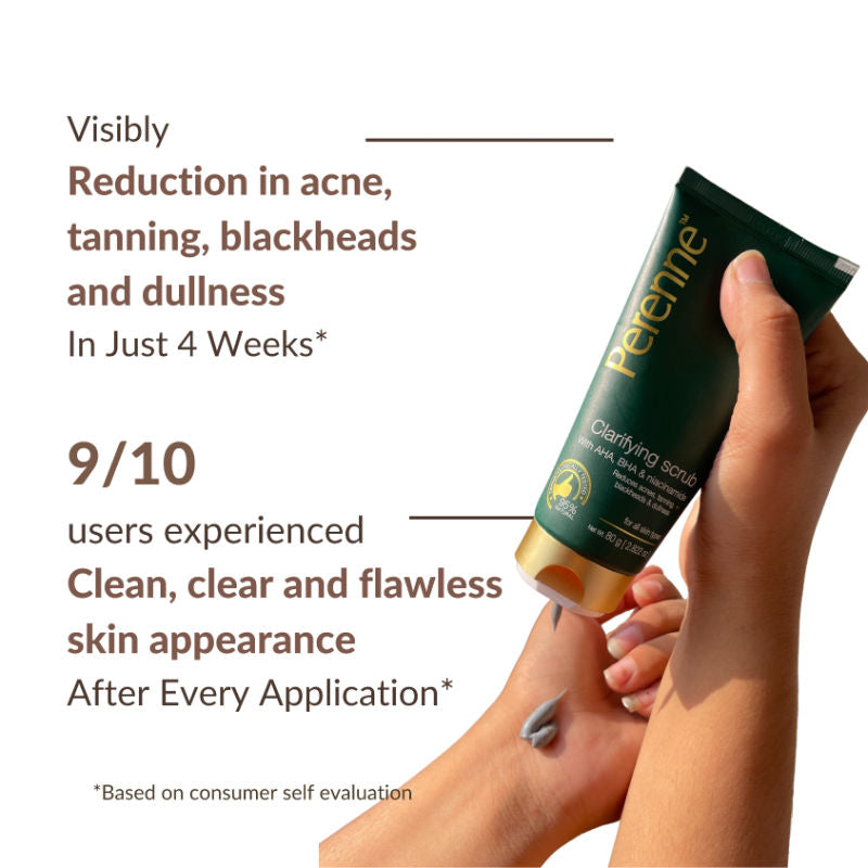 Perenne Clarifying Clay Scrub (With AHA, BHA, Niacinamide)