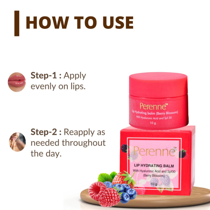 Perenne Lip Hydrating Balm With Hyaluronic Acid & SPF 30 - Berry Blossom