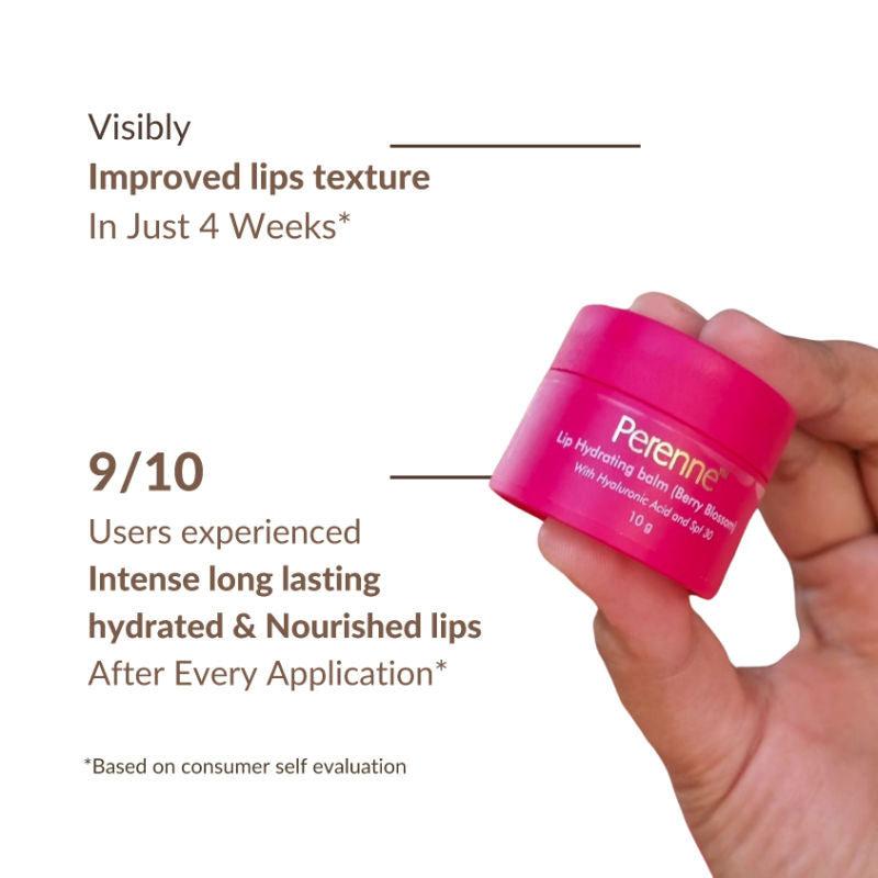 Perenne Lip Hydrating Balm With Hyaluronic Acid & SPF 30 - Berry Blossom