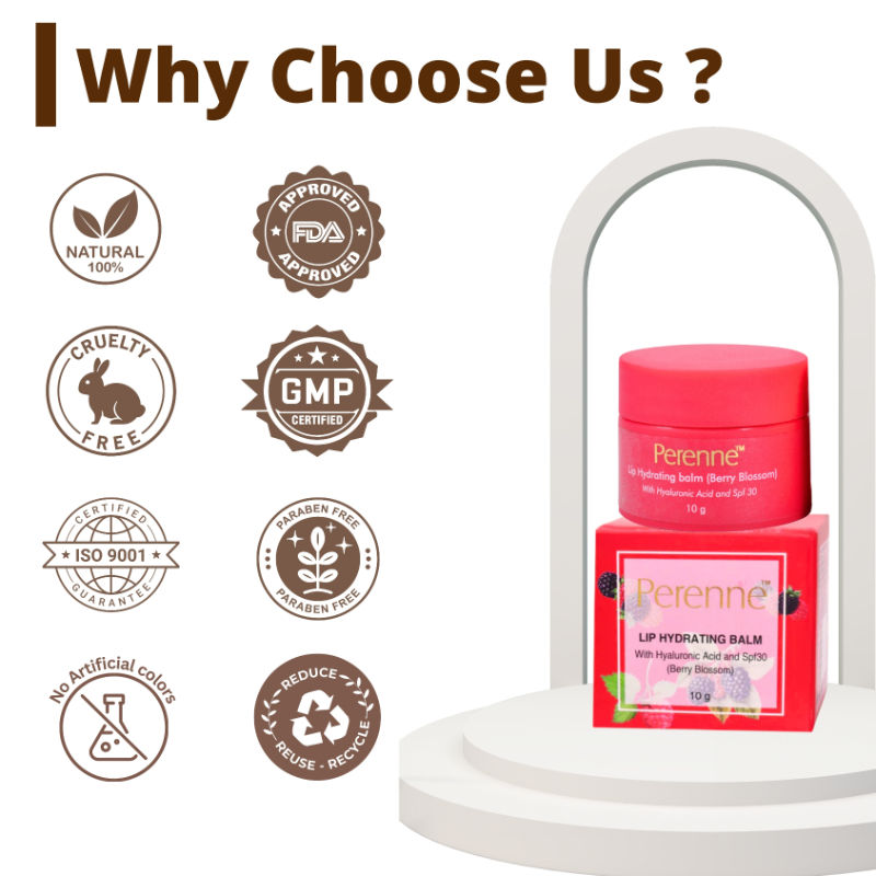 Perenne Lip Hydrating Balm With Hyaluronic Acid & SPF 30 - Berry Blossom