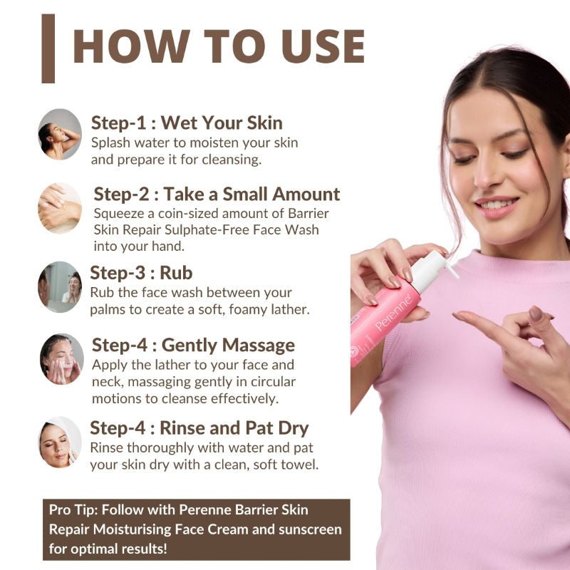Perenne Sulphate Free Barrier Skin Repair Face Wash