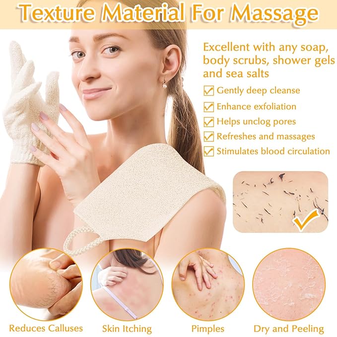 Rhe Cosmetics Natural Exfoliating Bath Gloves & TAN Remover (pair)