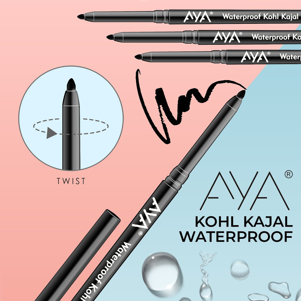 AYA Waterproof Eyeliner + Jet Black Kohl Kajal