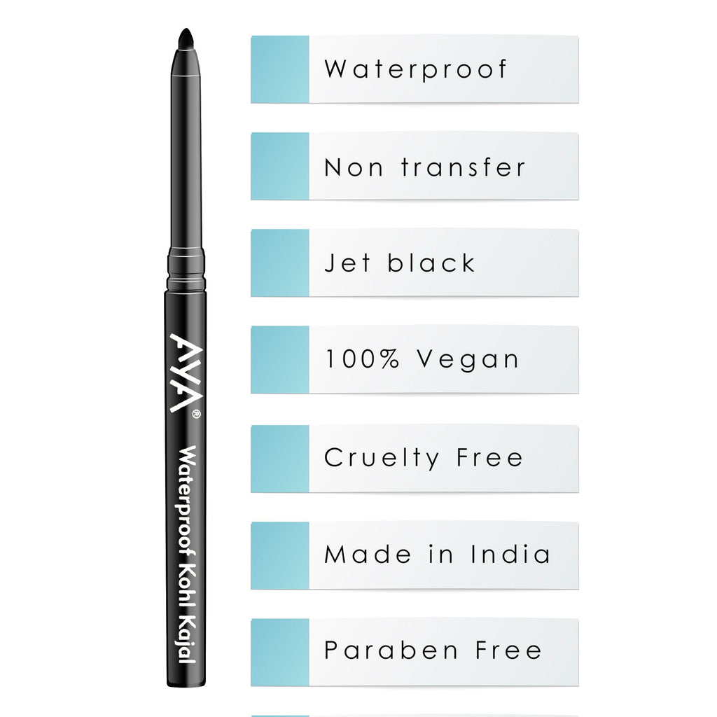 AYA Waterproof Eyeliner + Jet Black Kohl Kajal