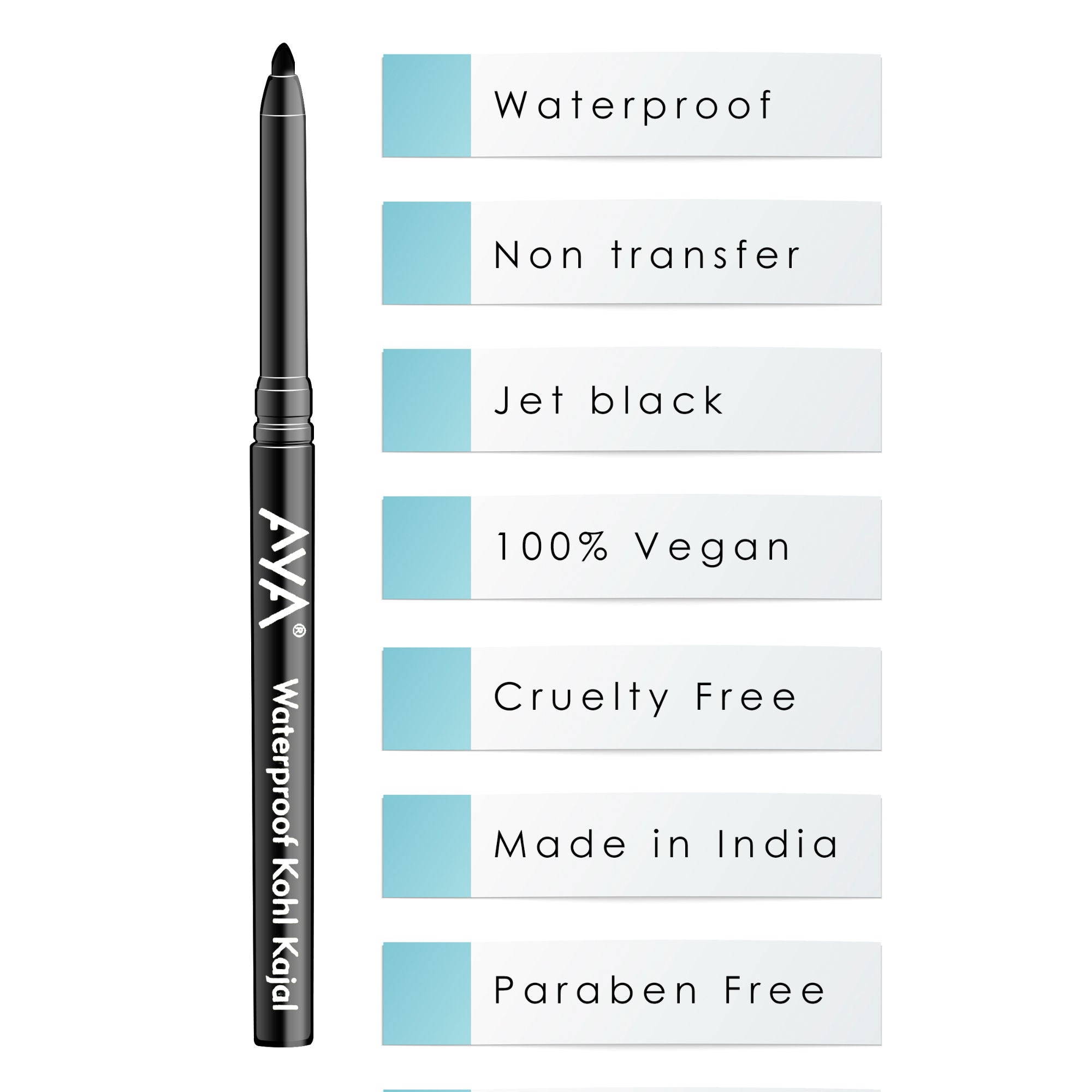 AYA Waterproof Eyeliner + Jet Black Kohl Kajal