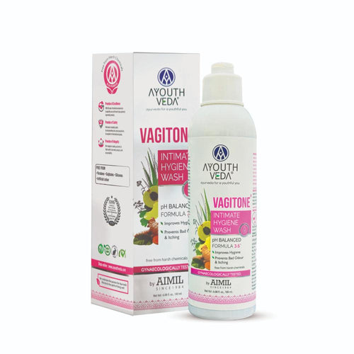 Ayouthveda Vagitone Intimate Wash with Sphatika, Aloe & Amla to Maintain pH Balance & Prevent Odour