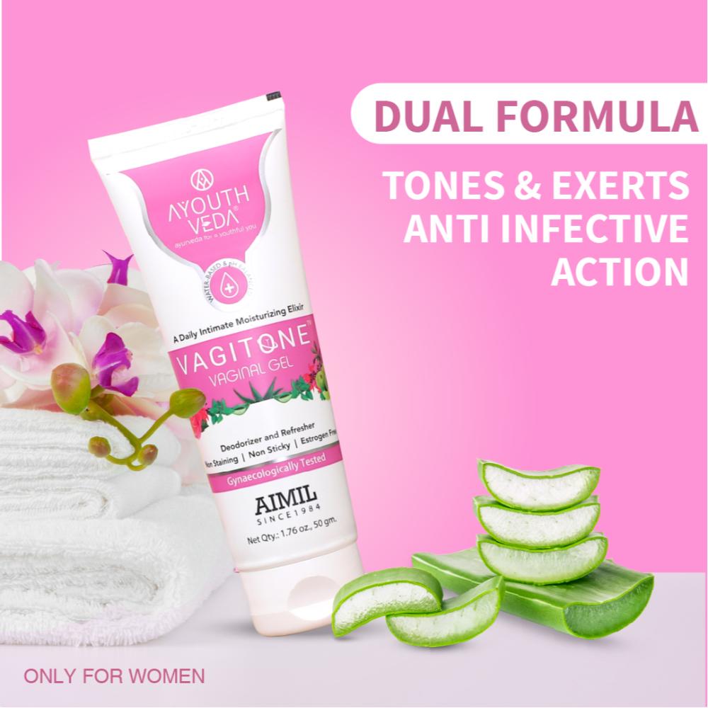 Ayouthveda Vagitone Vaginal Gel with Amla & Aloe Vera to Soothe, Tone & Prevent Odor & Dryness