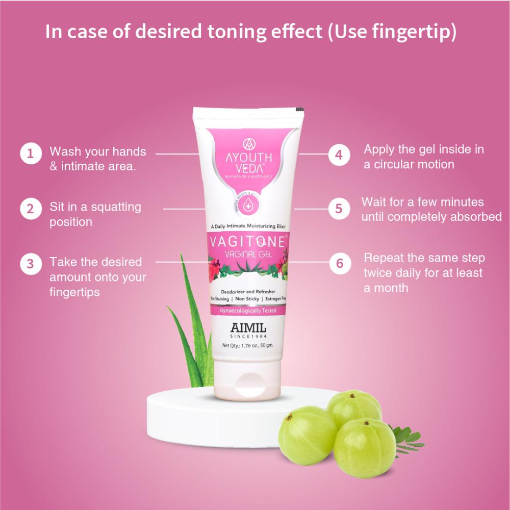 Ayouthveda Vagitone Vaginal Gel with Amla & Aloe Vera to Soothe, Tone & Prevent Odor & Dryness