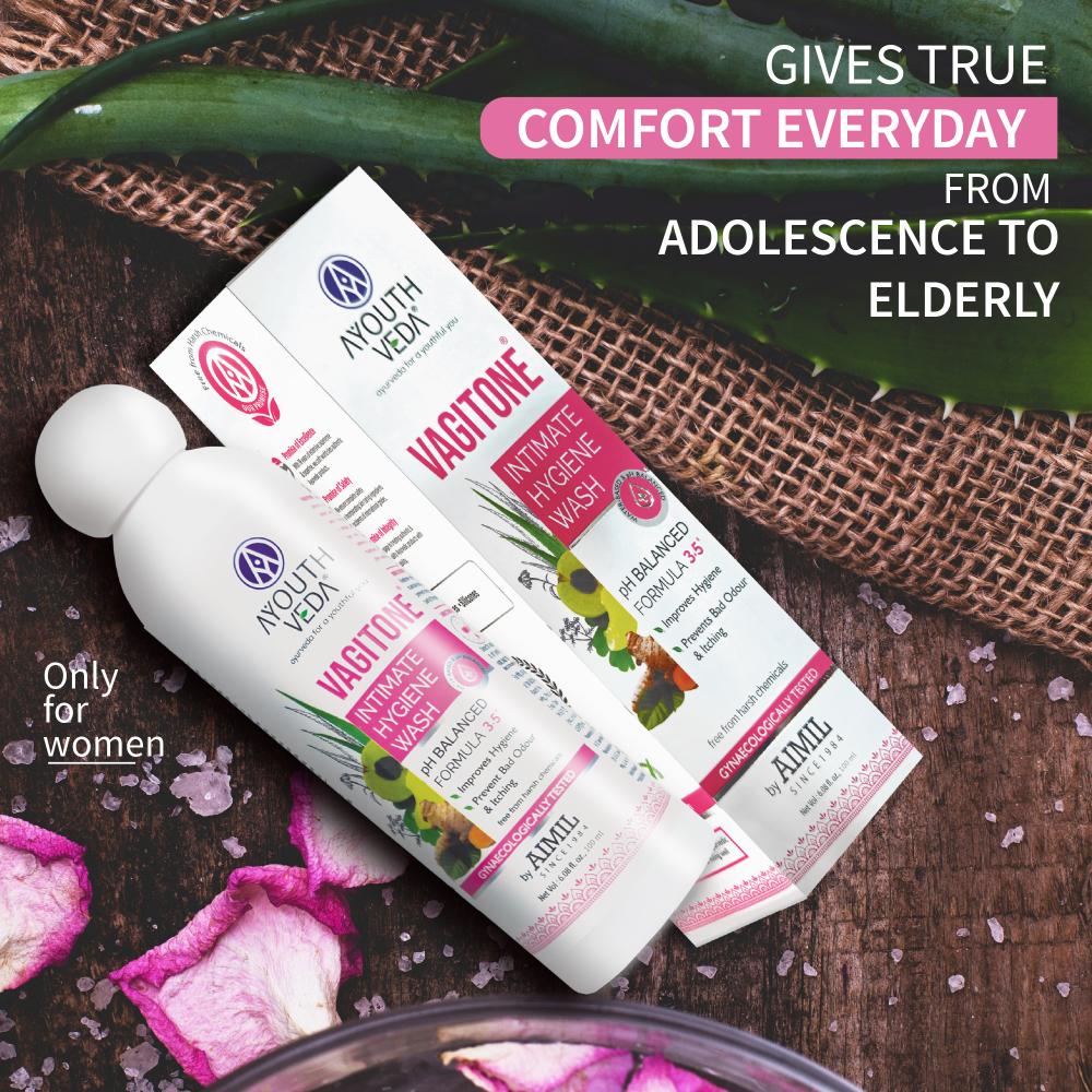 Ayouthveda Vagitone Intimate Hygiene Wash with Butea to Prevent Itchiness & Maintain Healthy Flora