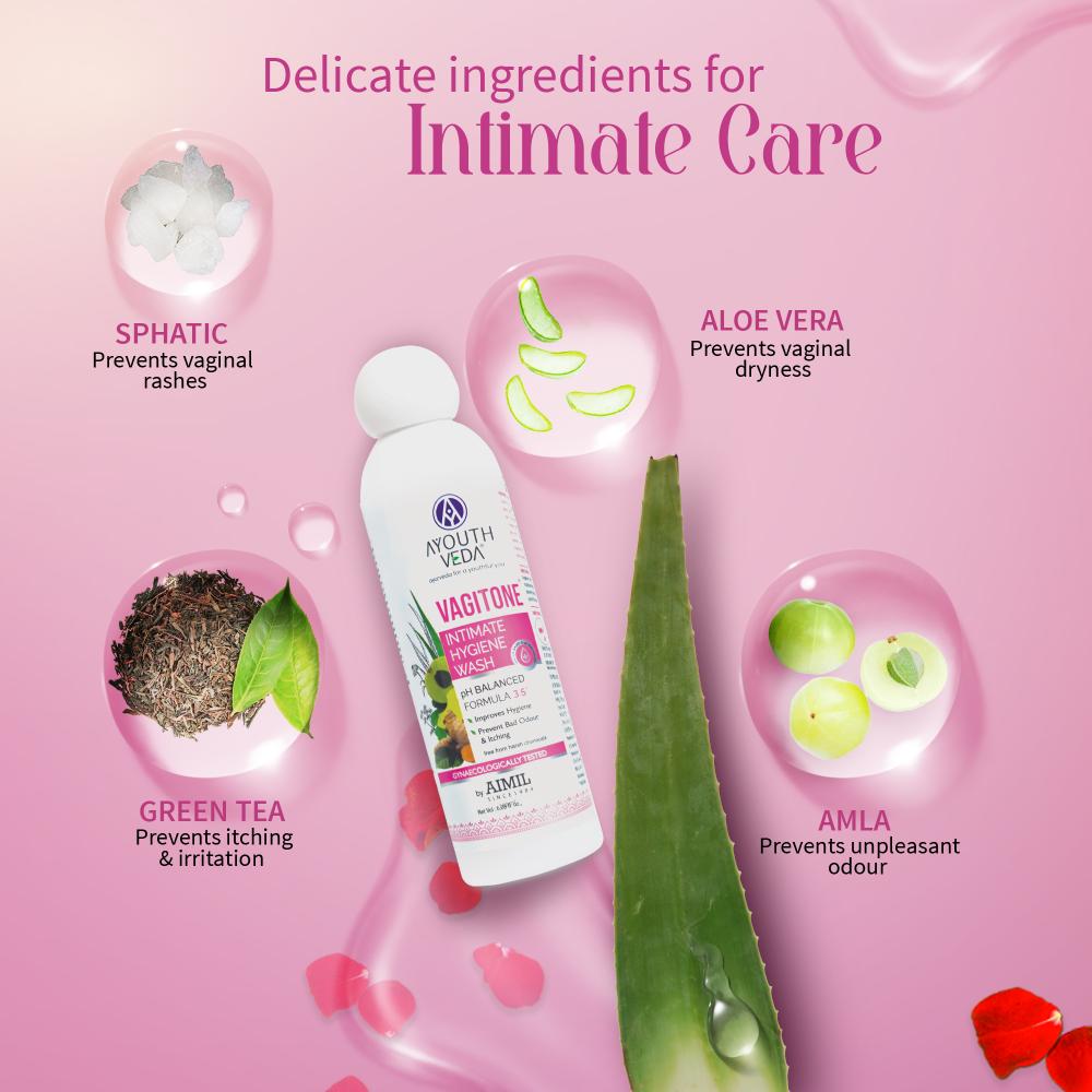 Ayouthveda Vagitone Intimate Hygiene Wash with Butea to Prevent Itchiness & Maintain Healthy Flora