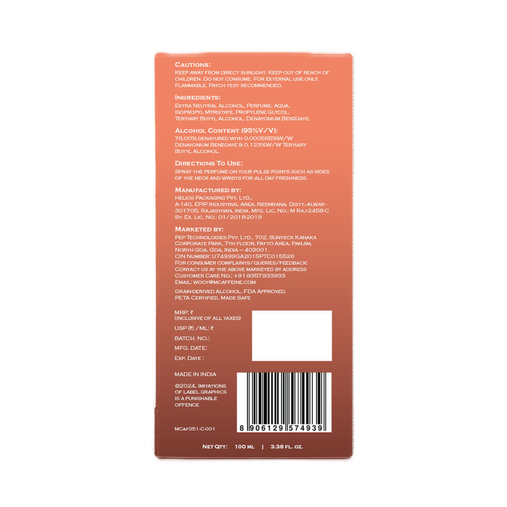 MCaffeine Fien Slow Kiss Perfume For Men