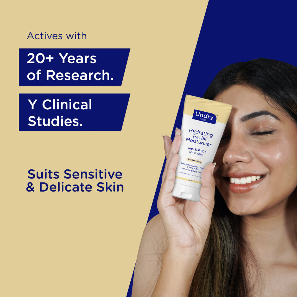 Undry Facial Moisturizer With Sunscreen SPF 30+ For Dry Skin