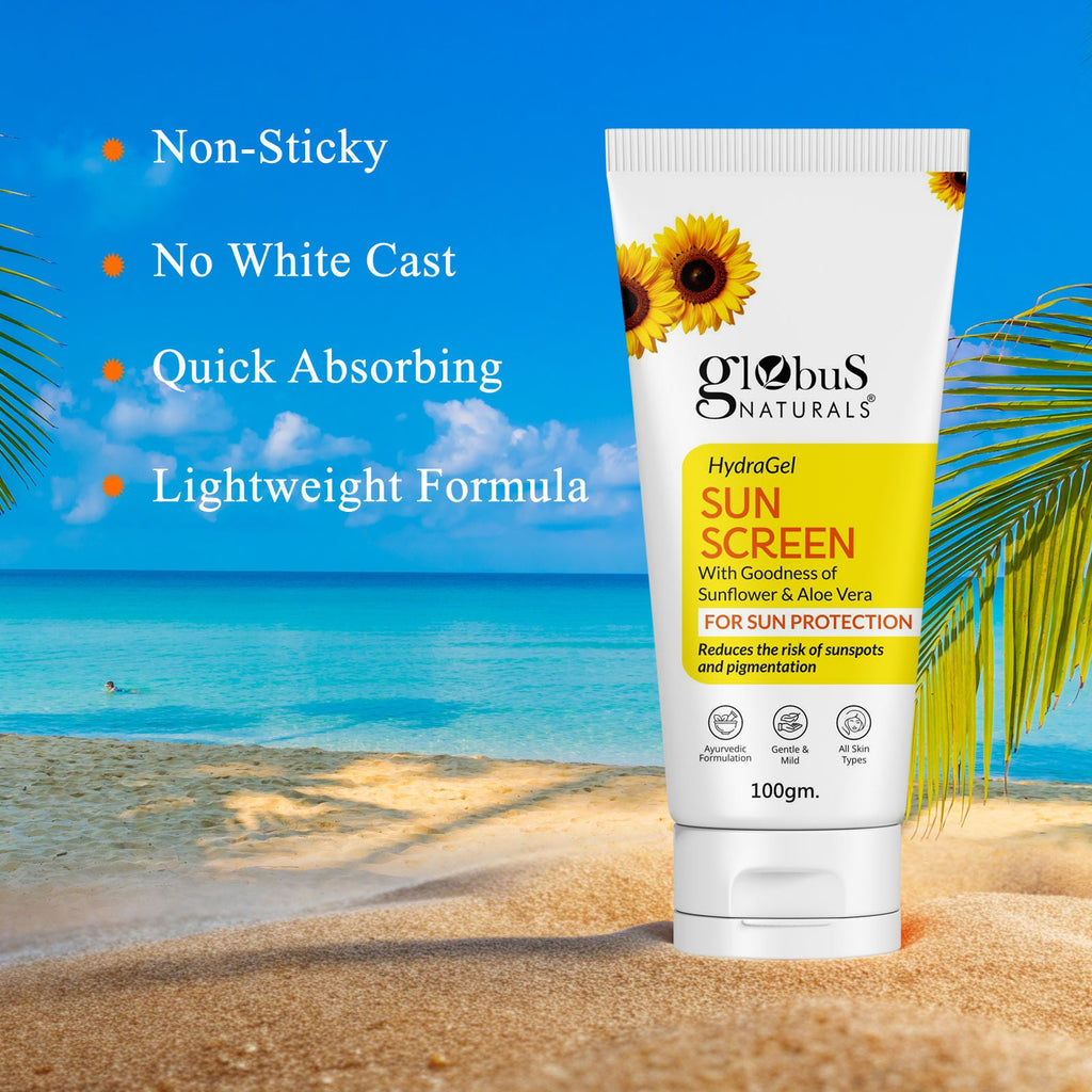 Globus Naturals Hydragel Sunscreen With Goodness Of Sunflower & Aloe Vera For Sun Protection