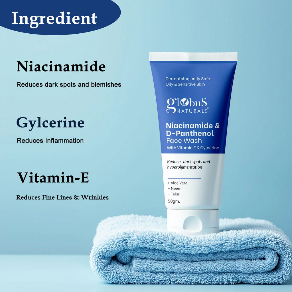 Globus Naturals Niacinamide & D - Panthenol Face Wash With Vitamin E & Glycerine