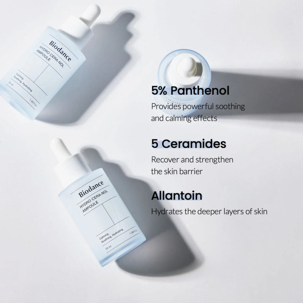 Biodance Hydro Cera-nol Ampoule, Moisturizing Korean Face Serum with Hyaluronic Acid & Ceramides