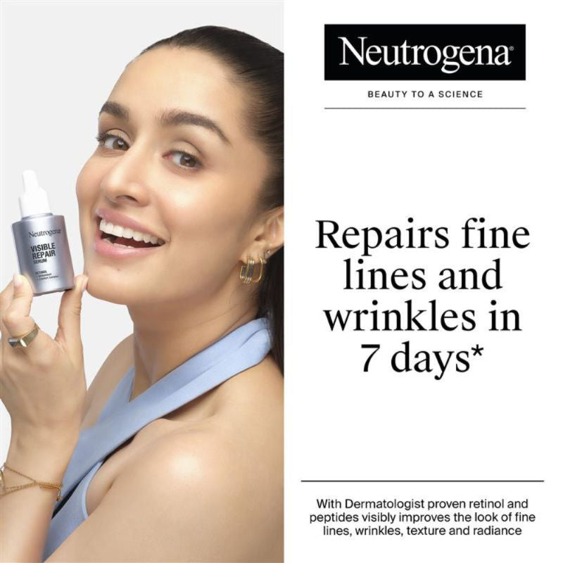 Neutrogena Visible Repair Anti-Ageing Retinol + Peptide Night Face Serum For Wrinkles & Fine Lines