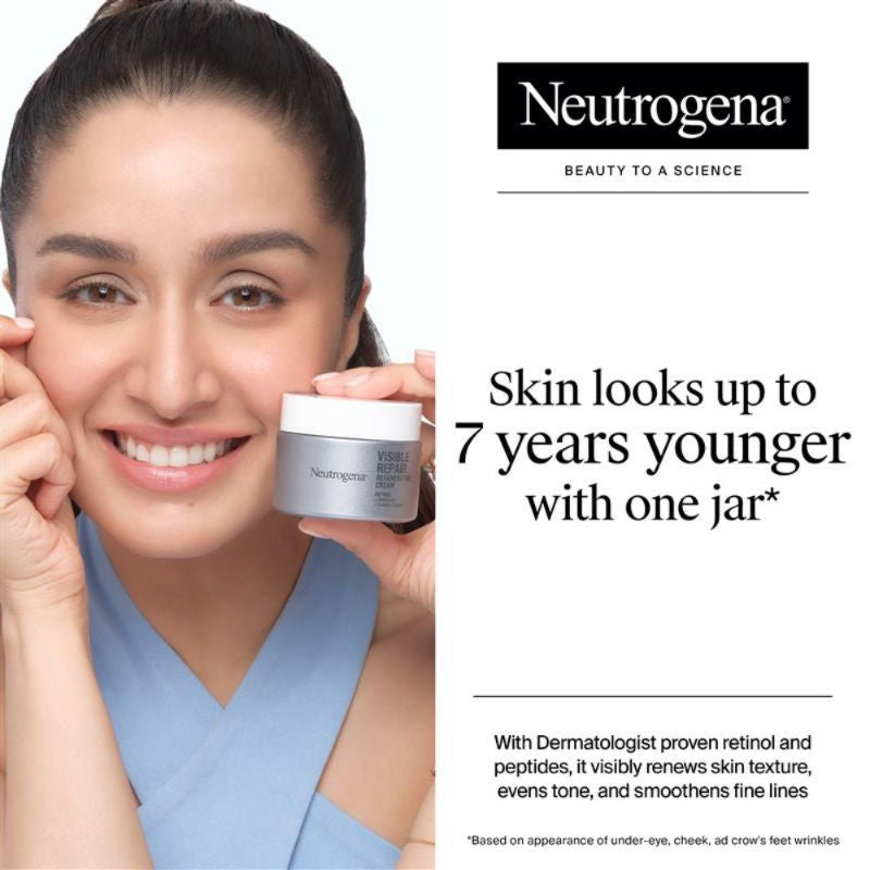Neutrogena Visible Repair Retinol + Peptide Anti-Ageing Day & Night Cream For Wrinkles & Fine Lines