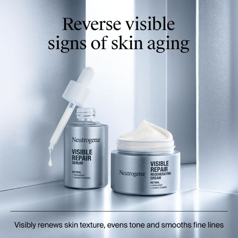 Neutrogena Visible Repair Retinol + Peptide Anti-Ageing Day & Night Cream For Wrinkles & Fine Lines