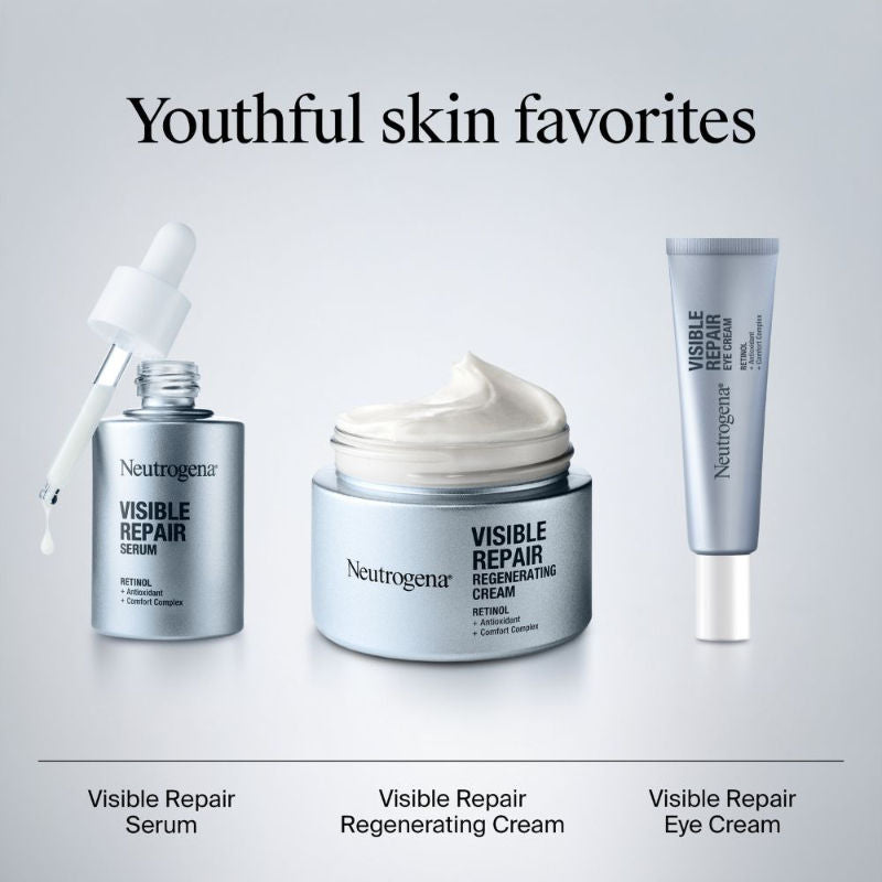 Neutrogena Visible Repair Retinol + Peptide Anti-Ageing Day & Night Cream For Wrinkles & Fine Lines