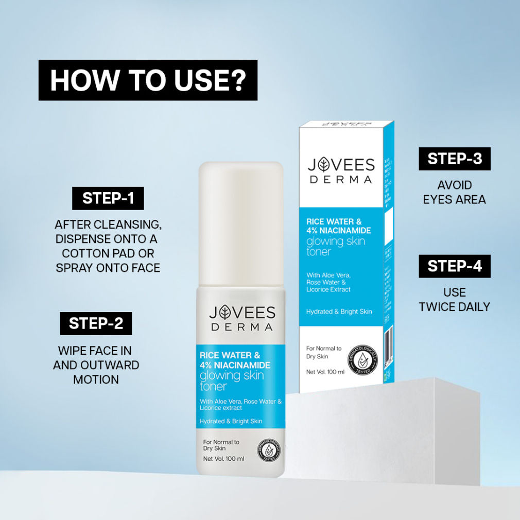 Jovees Derma Rice Water 4% Niacinamide Glowing Skin Toner