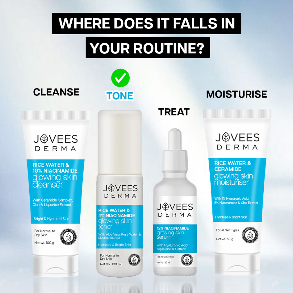 Jovees Derma Rice Water 4% Niacinamide Glowing Skin Toner