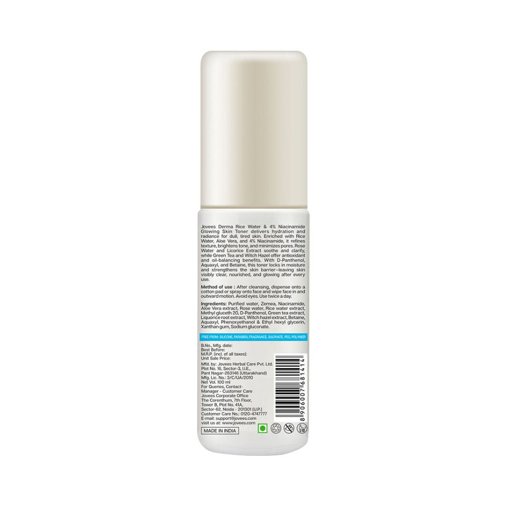 Jovees Derma Rice Water 4% Niacinamide Glowing Skin Toner