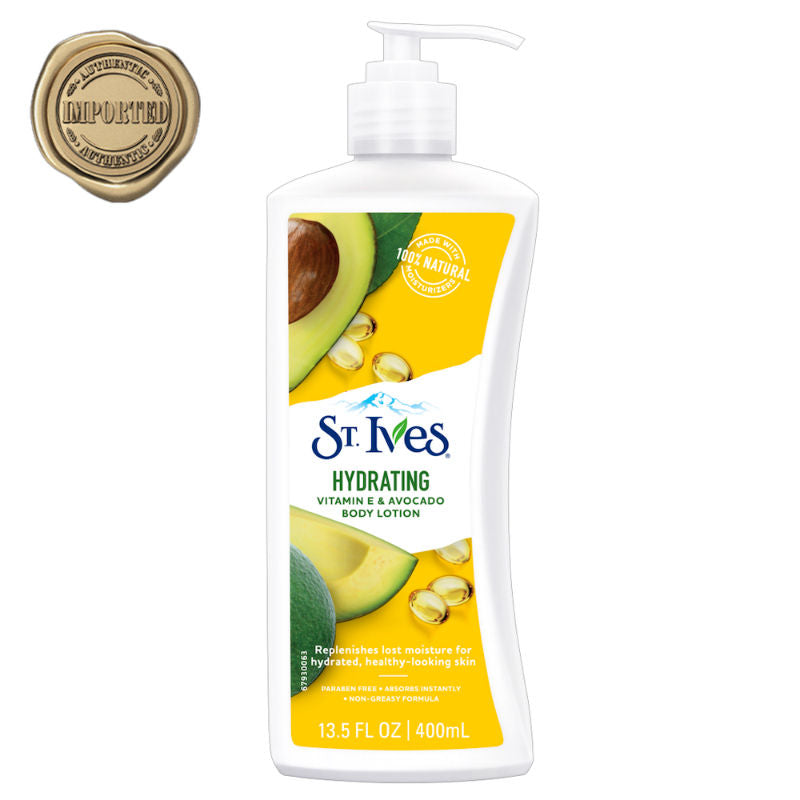 St. Ives Hydrating Vitamin E & Avocado Body Lotion, 100% Natural Moisturizers